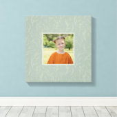 Rustic Sage Green Botanical Floral Custom Photo Canvas Afdruk (Insitu (Houten vloer))