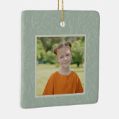 Rustic Sage Green Botanical Floral Custom Photo Keramisch Ornament (Rechts)