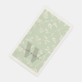 Rustic Sage Green Botanical Floral Monogramed Servet (Hoek)