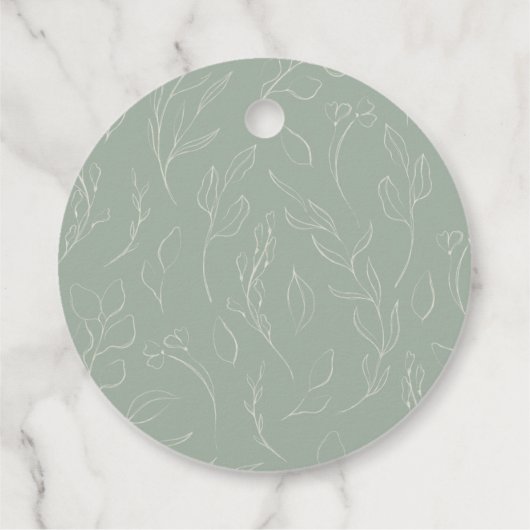 Rustic Sage Green Botanical Script Bridal Shower Bedankjes Labels (Achterkant)