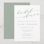 Rustic Sage Green Botanical Script Vrijgezellenfee Kaart (Voorkant / Achterkant)