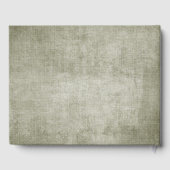 Rustic Sage Green Burlap Linen Afstuderen Gastenboek (Achterkant)