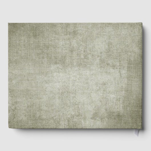 Rustic Sage Green Burlap Linen Afstuderen Gastenboek (Achterkant)
