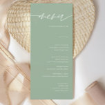 Rustic Sage Green Calligraphy Wedding Menu Cards<br><div class="desc">Rustic Sage Green Calligraphy Wedding Menu Cards Minimalist Wedding Menu Cards Modern Menu,  Wedding Dinner Menu,  Rustic Let's Eat Wedding Dinner and Drinks Menu,  Simple Calligraphy Rustic Wedding Menus Wedding Menus,  Rustic Wedding Menu,  Wedding Table Menu</div>