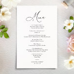 Rustic Sage Green Elegant Wedding Menu<br><div class="desc">Ontworpen om met ons Stijlvol collectie van de bruiloft van het Manuscript te coördineren,  kenmerkt deze klantgerichte kaart van het Menu,  een het vegen tekst van de manuscriptkalligrafie die met een classy serif doopvont in zwart met een klantgericht monogram op de rug in kaart wordt gebracht. Overeenkomende objecten beschikbaar.</div>