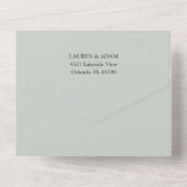 Rustic Sage Green Eucalyptus Wedding All In One Uitnodiging (Achterkant)