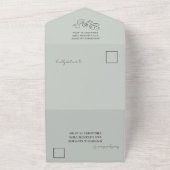 Rustic Sage Green Eucalyptus Wedding All In One Uitnodiging (Buitenkant)