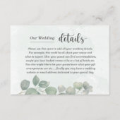Rustic Sage Green Eucalyptus Wedding Details Informatiekaartje (Voorkant)