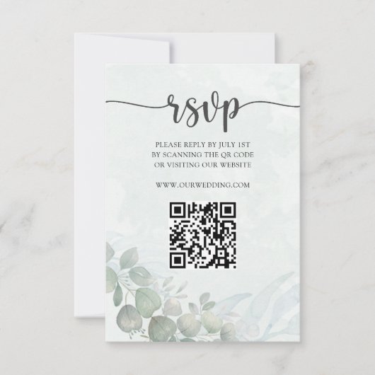 Rustic Sage Green Eucalyptus Wedding RSVP  (Voorkant)