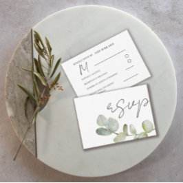 Rustic Sage Green Eucalyptus Wedding RSVP