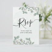 Rustic Sage Green Eucalyptus Wedding RSVP (Staand voorkant)