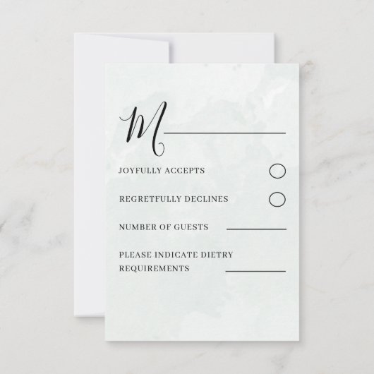 Rustic Sage Green Eucalyptus Wedding RSVP (Achterkant)