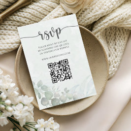 Rustic Sage Green Eucalyptus Wedding RSVP  Kaartje