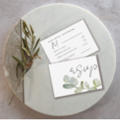 Rustic Sage Green Eucalyptus Wedding RSVP Kaartje