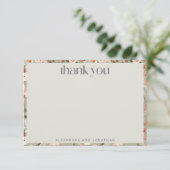 Rustic Sage Green Floral Boho Custom Wedding Bedankkaart (Staand voorkant)