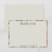 Rustic Sage Green Floral Boho Custom Wedding Bedankkaart (Voorkant / Achterkant)