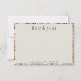 Rustic Sage Green Floral Boho Custom Wedding Bedankkaart