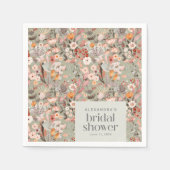 Rustic Sage Green Floral Boho Vrijgezellenfeest Aa Servet (Voorkant)