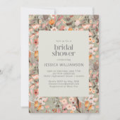 Rustic Sage Green Floral Boho Vrijgezellenfeest Kaart (Voorkant)