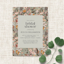 Rustic Sage Green Floral Boho Vrijgezellenfeest Kaart