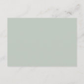 Rustic Sage Green Floral Elegant Script Wedding RSVP Kaartje (Achterkant)