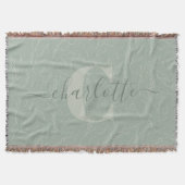 Rustic Sage Green Floral Pattern Persoonlijke naam Deken (Voorkant)