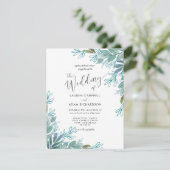 Rustic Sage Green Foliage Wedding Uitnodiging (Staand voorkant)