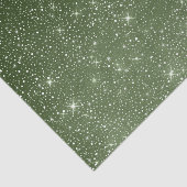 Rustic Sage Green & Galaxy Stars Falling Snow Tissuepapier (Detail)
