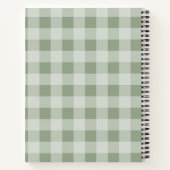 Rustic Sage Green Gingham Pset Pattern Recipe Notitieboek (Achterkant)