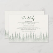 Rustic Sage Green Mountain bruiloft Details Informatiekaartje (Voorkant / Achterkant)