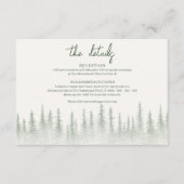 Rustic Sage Green Mountain bruiloft Details Informatiekaartje (Voorkant)