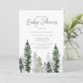 Rustic Sage Green Neutral Nature Baby Shower Kaart (Staand voorkant)