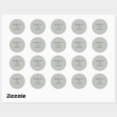 Rustic Sage Green Persoonlijke namen Wedding Ronde Sticker (Vel)