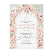 Rustic Sage Green & Pink Floral Arch Delay Datum