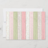 Rustic Sage Green Pink Floral Wood Birthday Foto Kaart (Achterkant)
