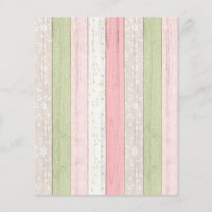 Rustic Sage Green Pink Floral Wood Scrapbook Paper Flyer