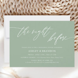 Rustic Sage Green Rehearsal Dinner Invitation Kaart