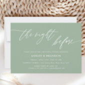Rustic Sage Green Rehearsal Dinner Invitation Kaart
