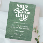 Rustic Sage Green Retro Typography Wedding Save The Date