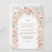 Rustic Sage Green & Roze Floral Arch Kaart (Voorkant)