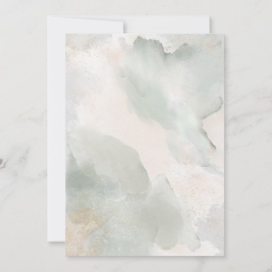 Rustic Sage Green & Roze Floral Arch Kaart (Achterkant)