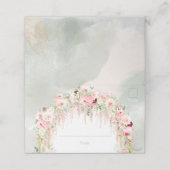 Rustic Sage Green & Roze Floral Arch Plaatskaartje (Buitenkant ongevouwen)