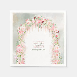 Rustic Sage Green & Roze Floral Arch Servet