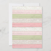 Rustic Sage Green & Roze Floral Wood 1e verjaardag Kaart (Achterkant)