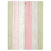 Rustic Sage Green & Roze Floral Wood op maat Klembord (Achterkant)