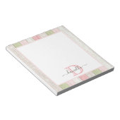 Rustic Sage Green & Roze Floral Wood op maat Notitieblok (Schuin)