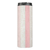 Rustic Sage Green & Roze Floral Wood op maat Thermosbeker (Achterkant)