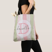 Rustic Sage Green & Roze Floral Wood op maat Tote Bag (Dichtbij)