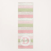 Rustic Sage Green & Roze Floral Wood op maat Yogamat (Voorkant)