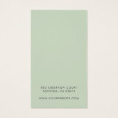 Rustic Sage Green Script Earring Display Card Visitekaartje (Achterkant)